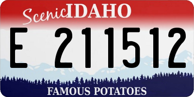 ID license plate E211512