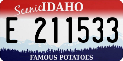ID license plate E211533