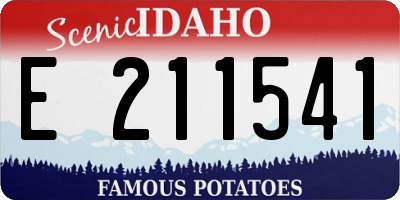 ID license plate E211541