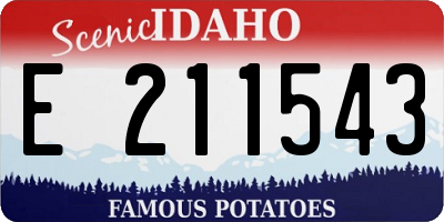 ID license plate E211543
