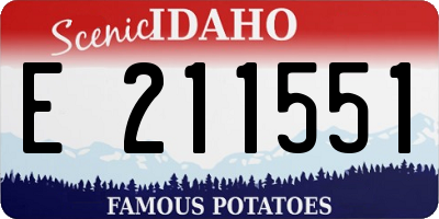 ID license plate E211551