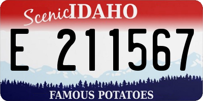 ID license plate E211567