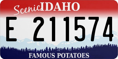 ID license plate E211574