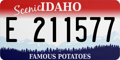 ID license plate E211577