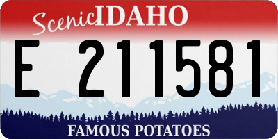 ID license plate E211581