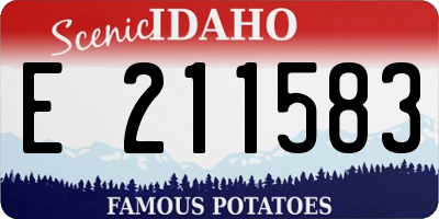 ID license plate E211583
