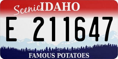 ID license plate E211647