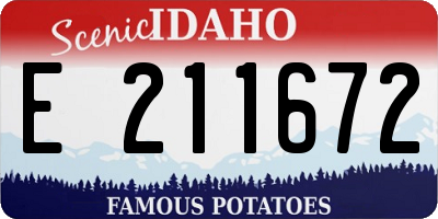 ID license plate E211672