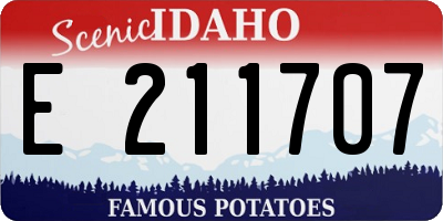 ID license plate E211707