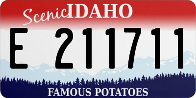 ID license plate E211711
