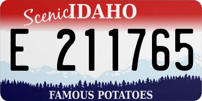 ID license plate E211765