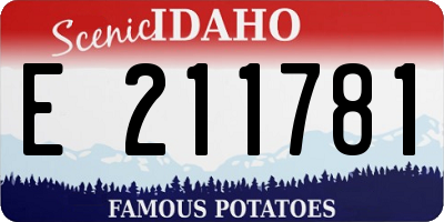 ID license plate E211781