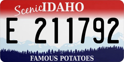 ID license plate E211792