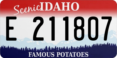 ID license plate E211807