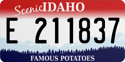 ID license plate E211837