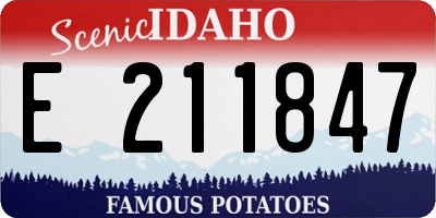 ID license plate E211847