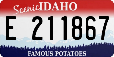 ID license plate E211867