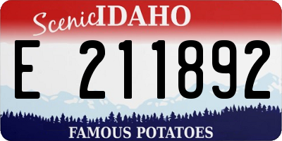 ID license plate E211892