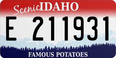 ID license plate E211931