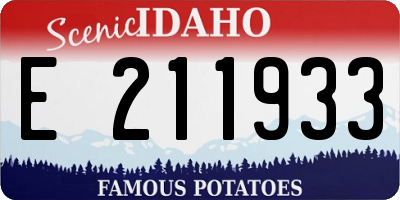 ID license plate E211933