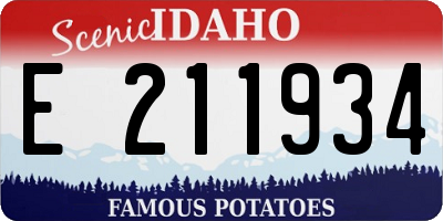 ID license plate E211934