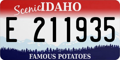 ID license plate E211935