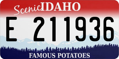 ID license plate E211936