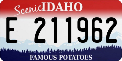 ID license plate E211962