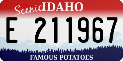 ID license plate E211967