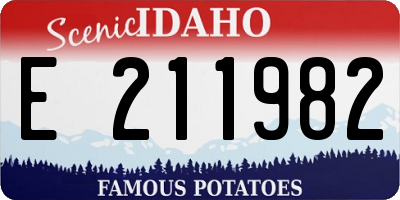 ID license plate E211982
