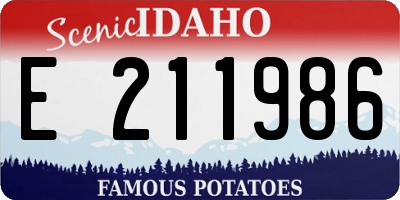 ID license plate E211986