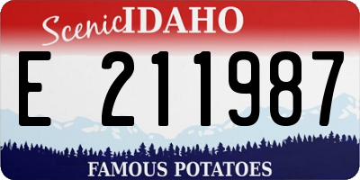 ID license plate E211987