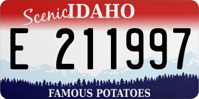 ID license plate E211997