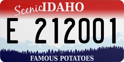 ID license plate E212001