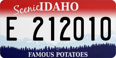 ID license plate E212010