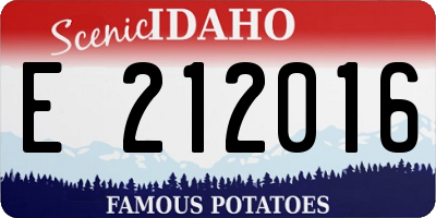 ID license plate E212016