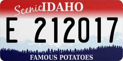 ID license plate E212017
