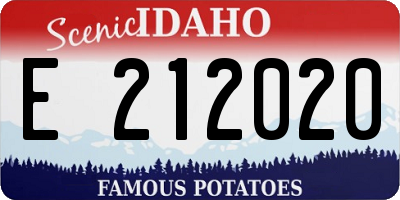 ID license plate E212020