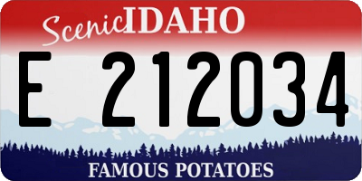 ID license plate E212034