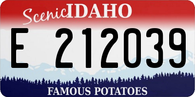 ID license plate E212039