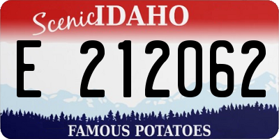 ID license plate E212062