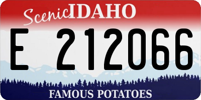 ID license plate E212066
