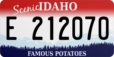 ID license plate E212070