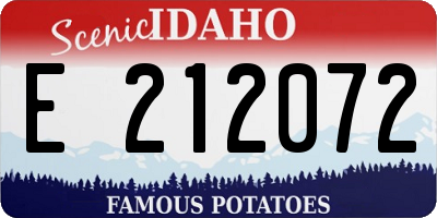 ID license plate E212072
