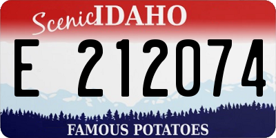 ID license plate E212074
