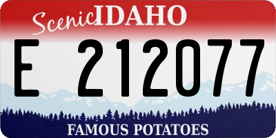 ID license plate E212077