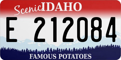 ID license plate E212084