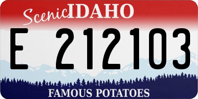 ID license plate E212103
