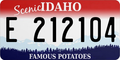 ID license plate E212104