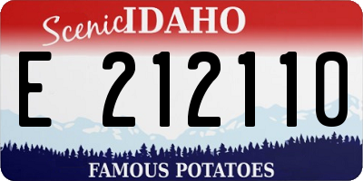 ID license plate E212110